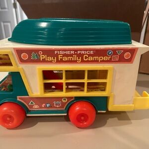 Vintage Fisher-Price Play Family Camper - Teal and Orange
